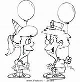 Coloring Pages Petal Birthday Cartoon Girl Boy Rose Balloons Daisy Vector Outlined Leishman Ron Getdrawings Getcolorings Color sketch template
