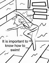 Swimming Coloring Pages Safety Important Stats Downloads Getcolorings Deviantart sketch template