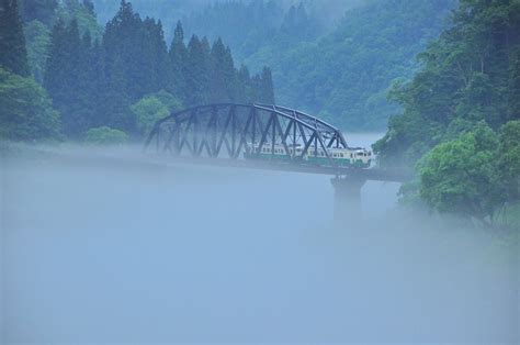 只見線、霧の第四橋梁。 By むー太郎 （id：3521912） 写真共有サイト Photohito