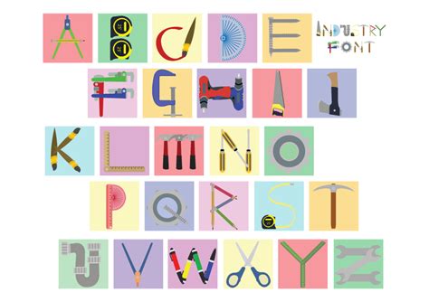 alphabet tools industry font  xojh  deviantart