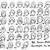 Drawing Hairstyles Anime Male Guy Boy Getdrawings Curly Hair Haircuts Style sketch template