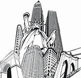 City Buildings Coloring York Pages Getdrawings Drawing sketch template