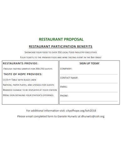 restaurant proposal templates  google docs word pages
