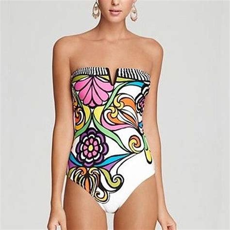 Sexy Bohemian Swimming Suit Floral Print Wireless Bikini Swimwear In