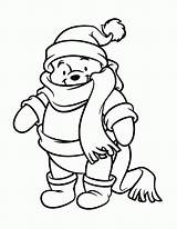 Pooh Coloring Winnie Christmas Pages sketch template