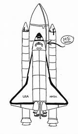 Spaceship Shuttle Nasa sketch template