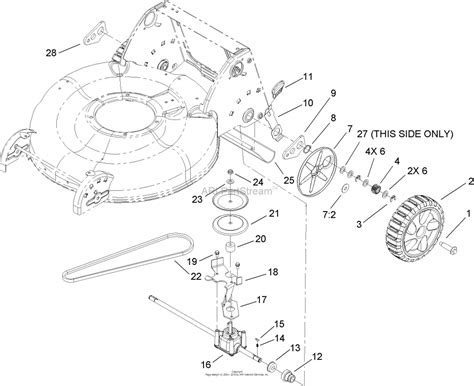 lawn boy  insight lawn mower  sn   parts diagram  rear axle