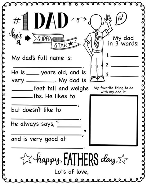 fun fathers day fill  questionnaire etsy fathers day