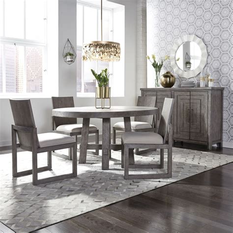 liberty  dr oros modern farmhouse  dining room set  panel  chairs  charcoal