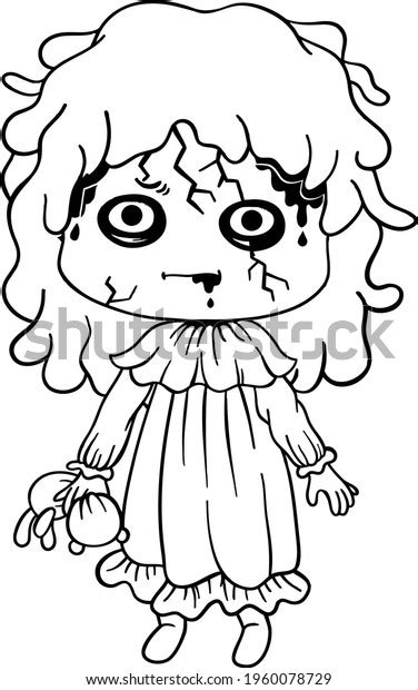 zombie coloring cute girl coloring pages stock illustration