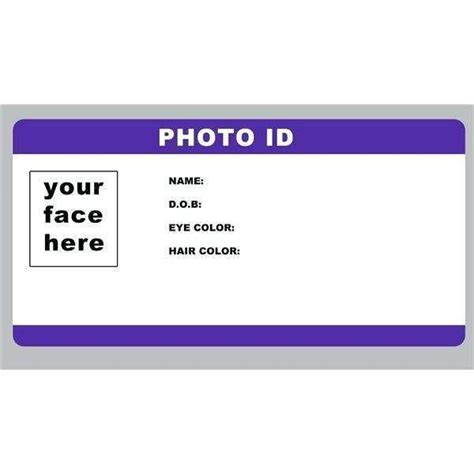 printable blank id card template customize  print