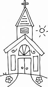 Church Coloring Little Clip Clipart Sweetclipart sketch template
