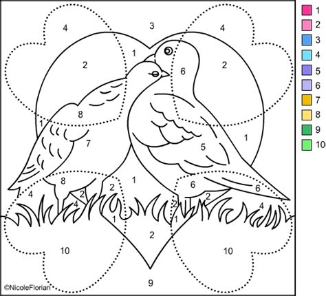 nicoles  coloring pages color  number valentines
