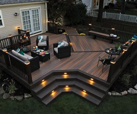 composite decking railing fastening lighting deck designs