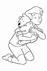 Pooh Robin Christopher Winnie Coloring Pages sketch template