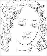 Da Leonardo Vinci Coloring Pages Head Woman Color Supercoloring Online sketch template