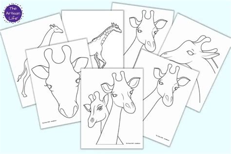 printable giraffe outlines templates  artisan life