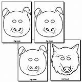 Pigs Wolf Masks sketch template