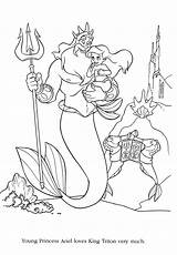 Pages Coloring Ursula Disney Ariel Princesses Triton King Getcolorings Getdrawings Printable Little Awesome sketch template