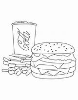 Coloring Pages Mcdonalds Burger Hamburger Cola Coca Fries French Color Print Printable Kids Getcolorings Library Clipart Clip Books Truck Popular sketch template