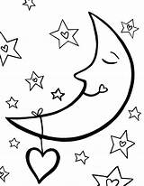 Coloring Moon Night Pages Stars Sun Sleeping Sky Time Color Crescent Star Drawing Colouring Goodnight Kids Printable Getcolorings Half Getdrawings sketch template