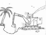 Pages Excavator Coloring Equipment Robin Great Palm Tree Date Construction sketch template