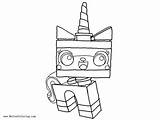 Unikitty Pages Coloring Lineart Printable Kids Color sketch template