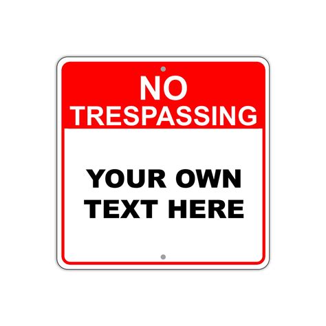 trespassing   text  outdoor indoor novelty unique aluminum metal sign