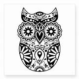 Sugar Skull Owl Pages Coloring Template Animals sketch template