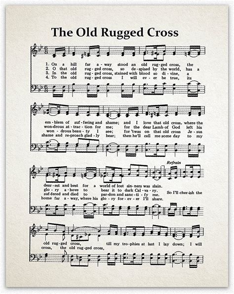 amazoncom   rugged cross hymn print  rugged cross poster