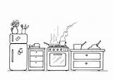Kitchen Coloring Large sketch template