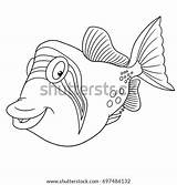 Triggerfish Coloring Trigger Fish Children Cartoon Book Kids Shutterstock sketch template