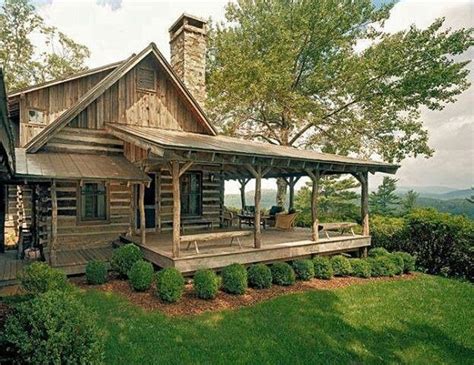 log cabin wrap  porch log homes  rustic decor pinterest log cabins cabin  porch