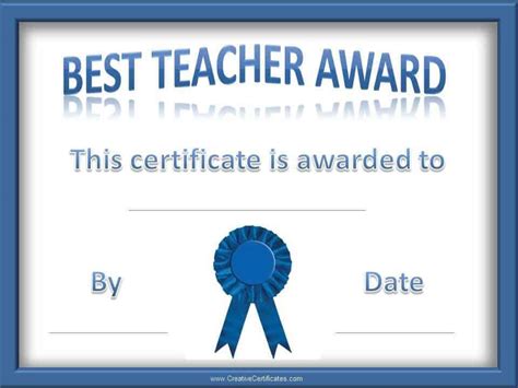 teacher   year award certificates