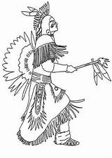 Coloring Native American Wow Pow Pages Indian Color Dance Clipart Dancer Drawing Americans Colouring Indians Doing Traditional Books Adult Powwow sketch template