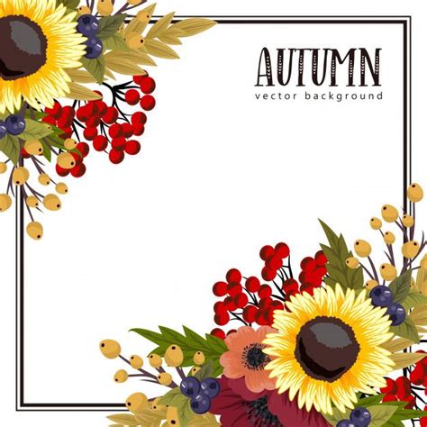 autumn floral frame  colorful flower flower frame colorful