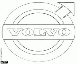 logo  volvo  shown  black  white   arrow pointing
