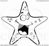 Starfish Clipart Cartoon Happy Coloring Vector Outlined Thoman Cory Outline Clipartmag Royalty Illustration sketch template