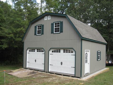 amish  double wide garage gambrel roof structure