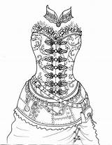 Coloring Steampunk Pages Disco Panic Corset Boudoir Color Getcolorings Dress sketch template