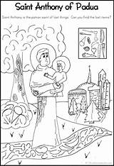 Saint Kids Anthony Padua Coloring Pages Catholic Great Bulletin June Saints Hidden Printable Worksheets Easy Hint Visit Choose Board sketch template