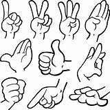 Hand Number Clipart Cartoon Cliparts Library Drawing Outline Vector sketch template
