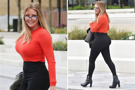 carol vorderman 58 shows off hourglass curves in body hugging outfit