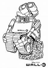 Wall Coloring Pages Printables Walle Pixar Figure sketch template