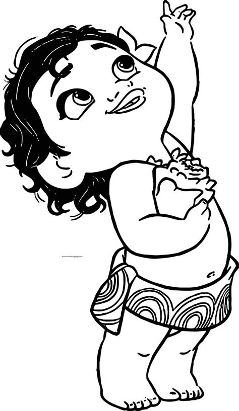 moana lineart coloring pages