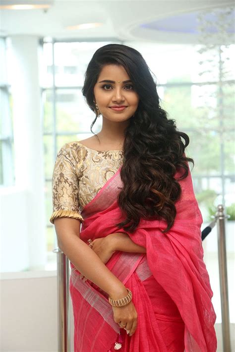 Anupama Parameswaran In Red Saree Photos In Cute Blouse