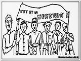 Kemerdekaan Mewarnai Bertema Memperingati Pahlawan Anak Bangsa Karnaval Terus Berjuang Kebebasan Semua Menghargai Menikmati Sehingga Mewarnaigambar sketch template