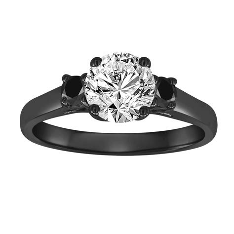 carat  black gold diamond engagement ring  black diamonds