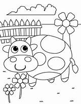 Coloring Pages Preschool Printable Kids Kindergarten Spring Sheets Cow Cute Farm Choose Board Animal sketch template