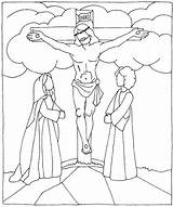 Croce Colorir Gesu Crocifissione Crucifixion Gesù Ocasiones Estelita Sarita Tempted Calvario Piedi Coloringhome Abbiate Paura Coloriage sketch template